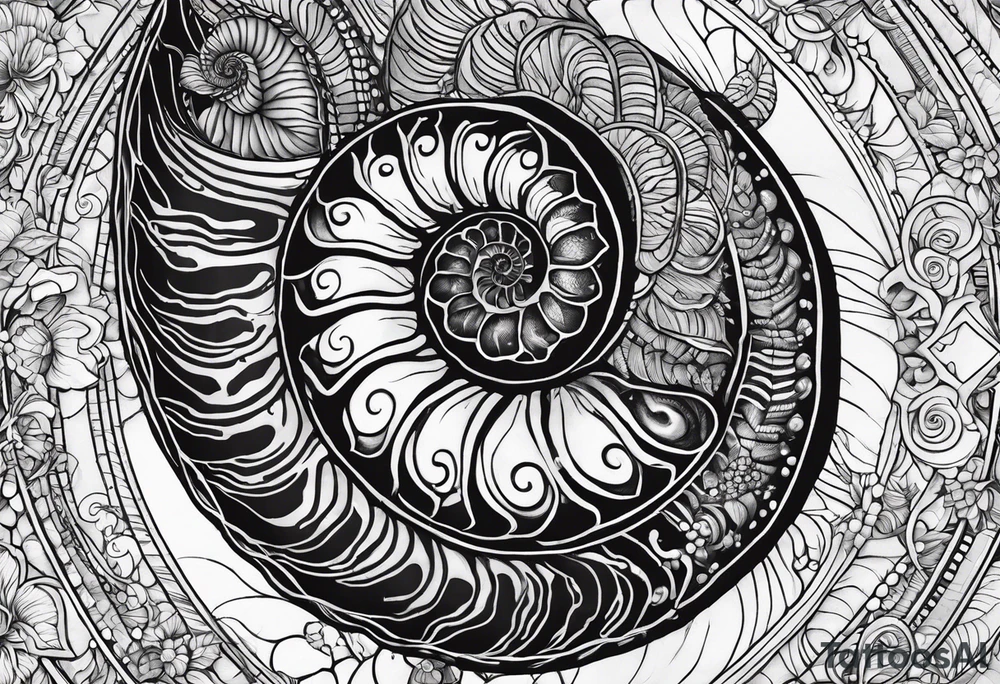 Ammonite fossil tattoo idea