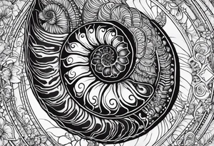 Ammonite fossil tattoo idea