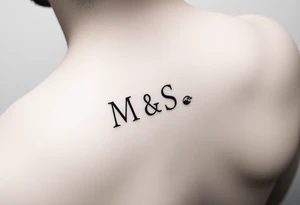 A minimalist tattoo with the letters M,S and the wave emoticon tattoo idea