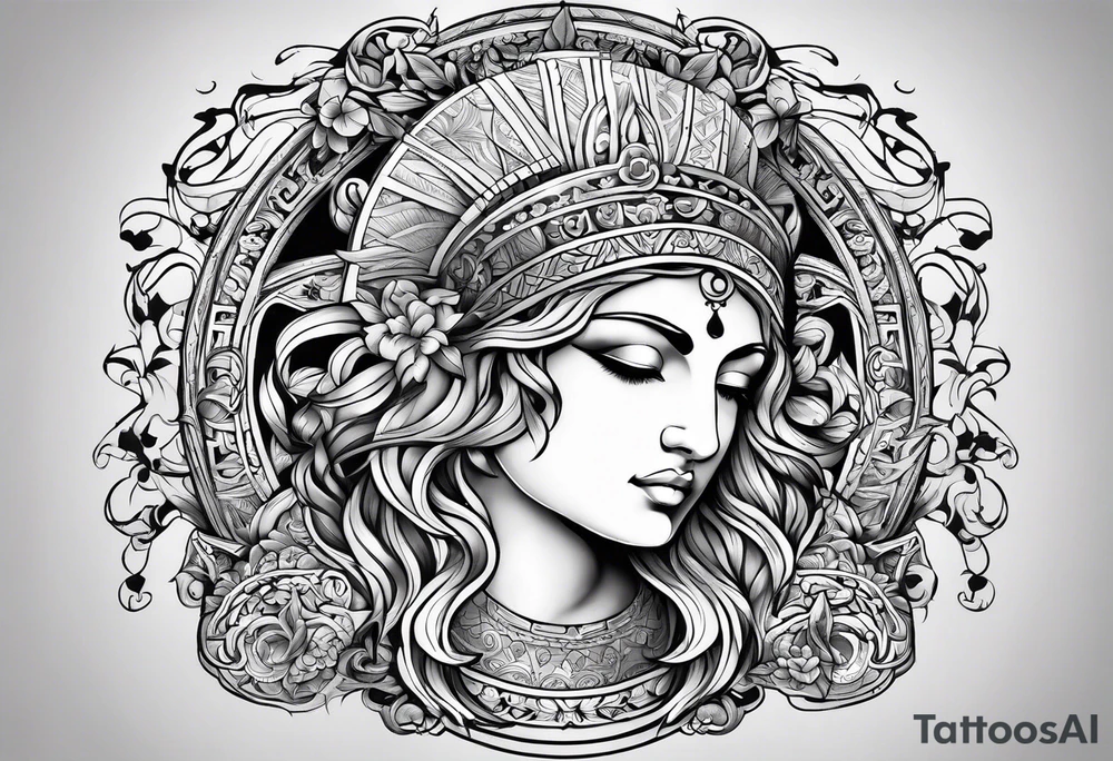 fine line greek tattoo idea
