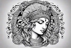 fine line greek tattoo idea