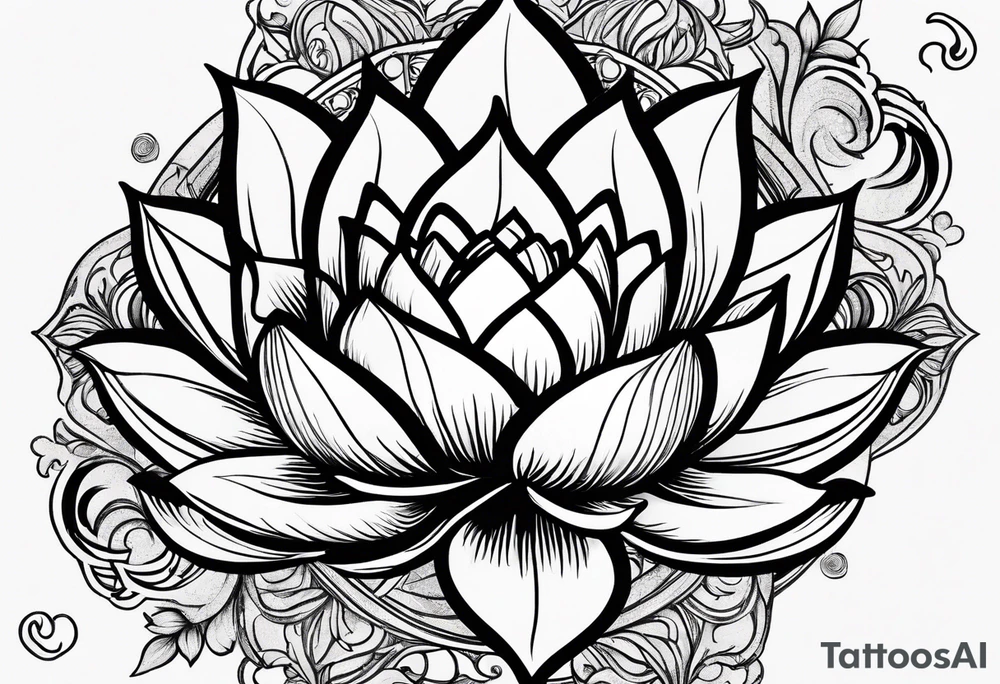 Feminine energy, yin yang, lotus flower, good luck, ohm sign tattoo idea
