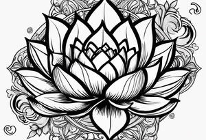 Feminine energy, yin yang, lotus flower, good luck, ohm sign tattoo idea