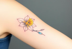 daffodil and the jonquil aquamarine stone tattoo idea