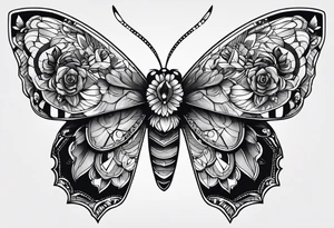 Modern Mexican Moth tattoo idea
