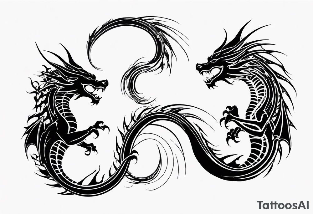 roaring dragons tattoo idea