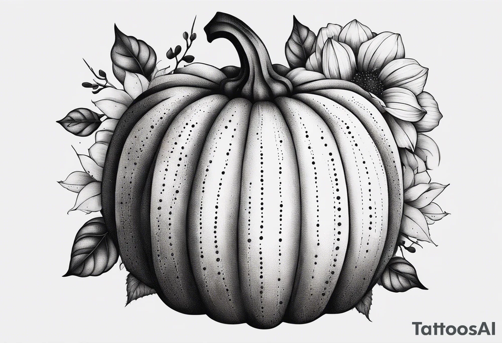 pumpkin with flowers tattoo idea