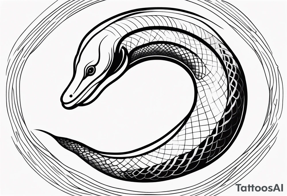 moral eel tattoo. simple, modern tattoo idea