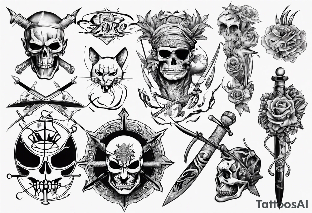 ZORO TRES CATANA tattoo idea