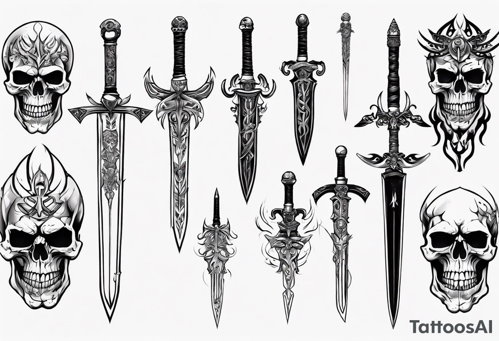 skull sword tattoo idea