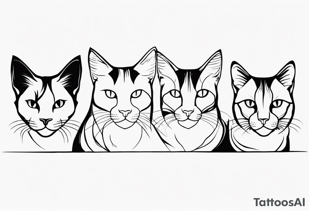 three cats tattoo idea