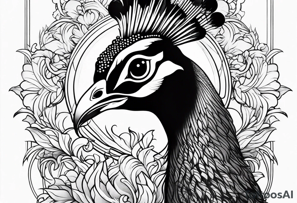 dark peacock tattoo tattoo idea