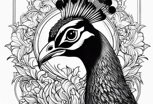 dark peacock tattoo tattoo idea