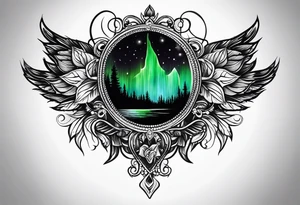 northern lights pendant tattoo idea