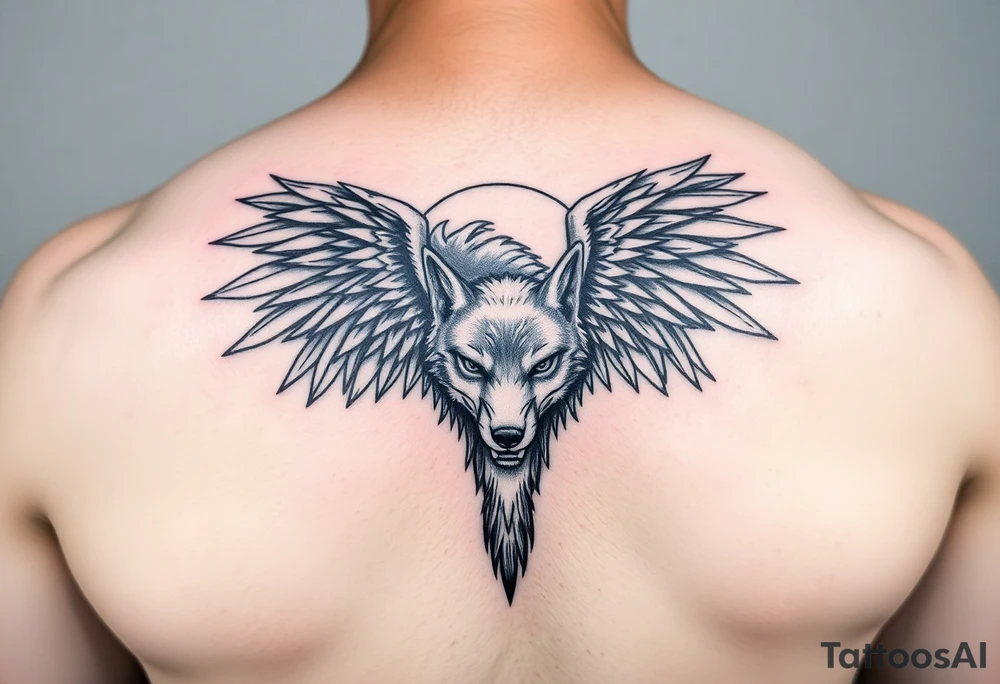 guardian angel wolf on a motorcycle tattoo idea