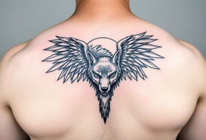 guardian angel wolf on a motorcycle tattoo idea