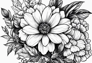 Birth Month Flowers
January, February, March, May, August tattoo idea