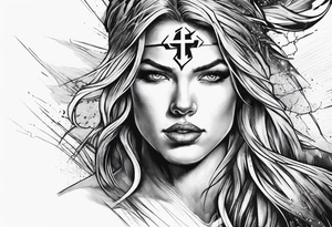 Lightning bolt with a cross tattoo idea
