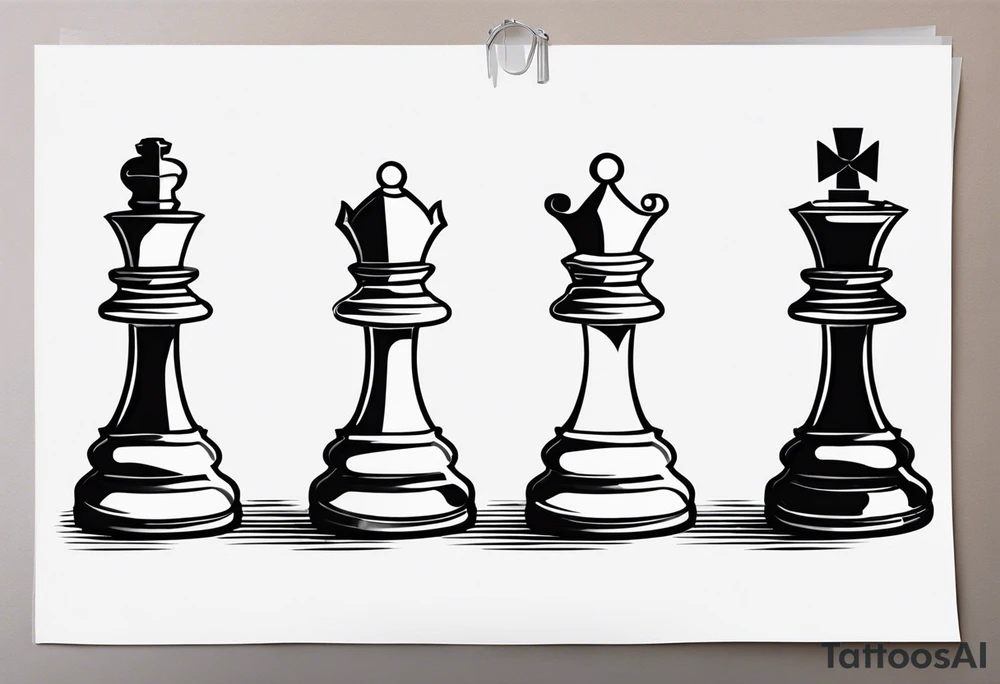 chess pieces spiritual tattoo idea