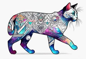 cosmic cat tattoo idea