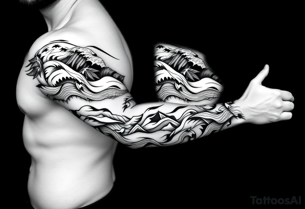 sea ​​patterns tattoo idea