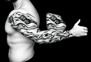 sea ​​patterns tattoo idea