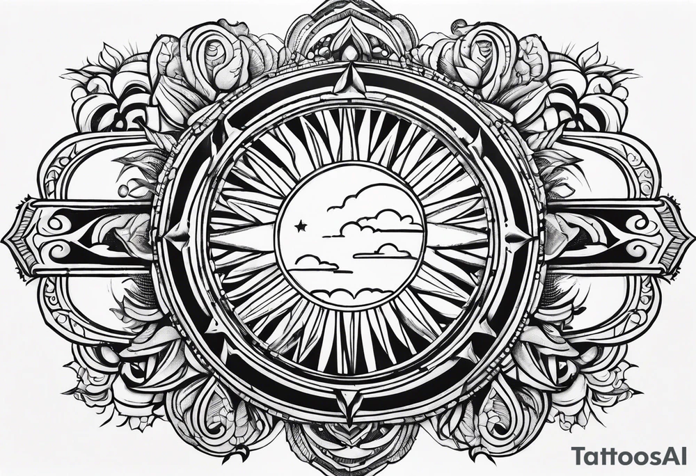 sun rays tattoo idea