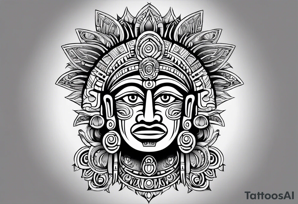 Mayan sun god tattoo idea