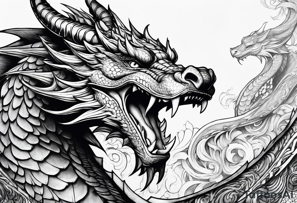 roaring dragons tattoo idea