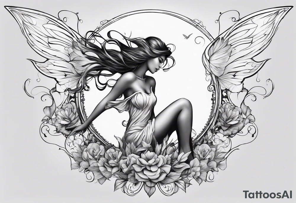 Full body flying Fairy tattoo idea