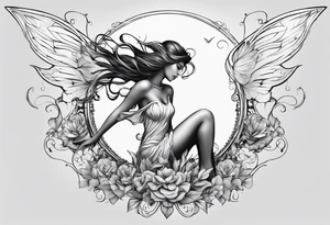 Full body flying Fairy tattoo idea