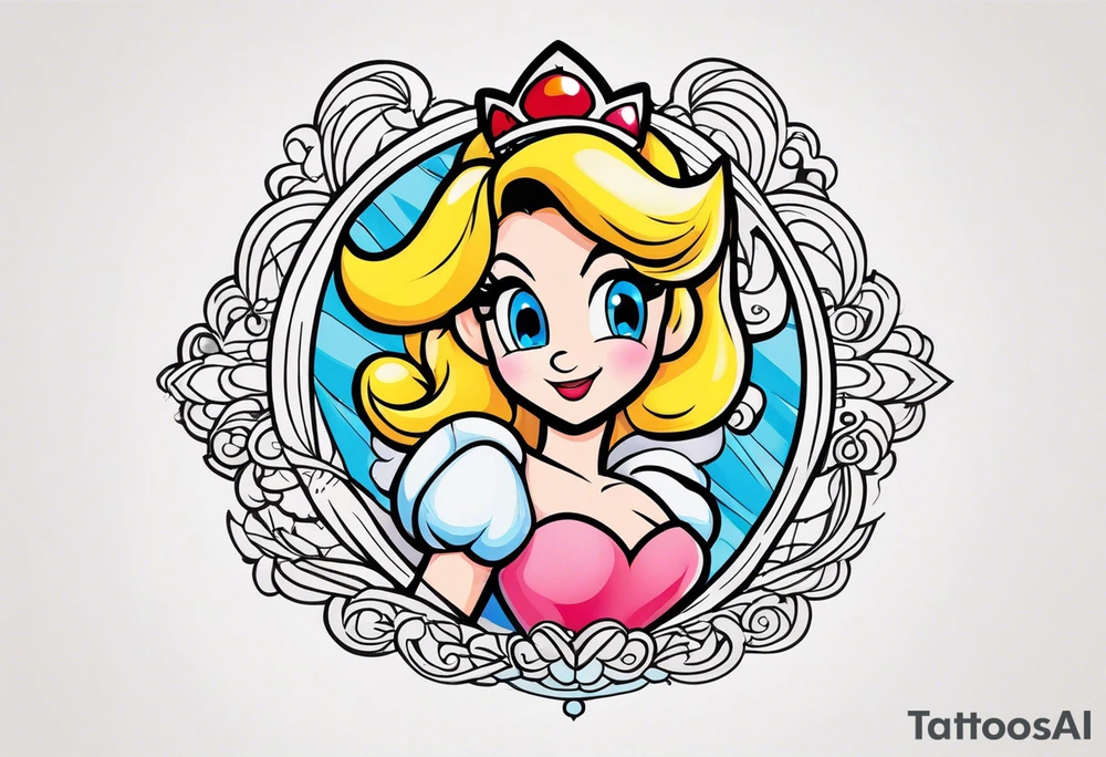 sexy Princess Peach tattoo idea