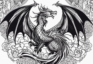 Dragon and phoenix tattoo idea
