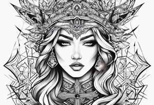 Lightning coming from cross tattoo idea