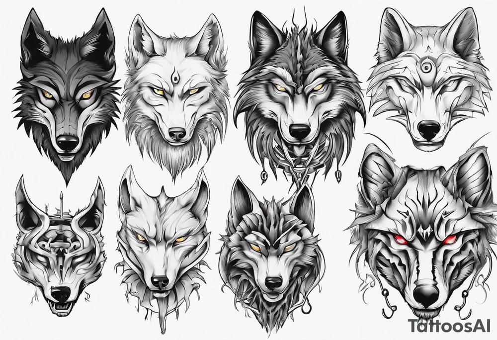 wolfs head tattoo idea