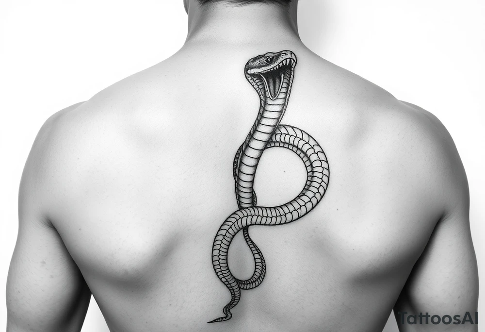 Vertical snake tattoo tattoo idea