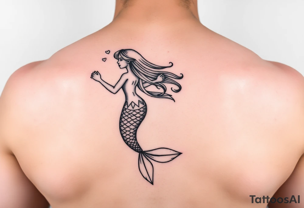 minimalist mermaid tattoo tattoo idea