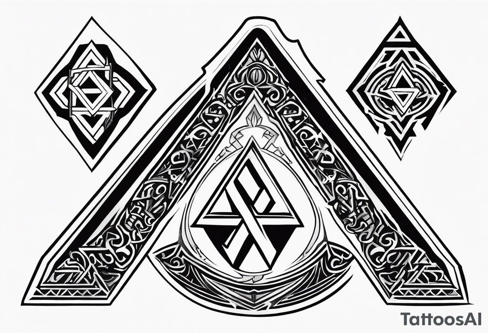 Valhalla 
valknut sword axe tattoo idea