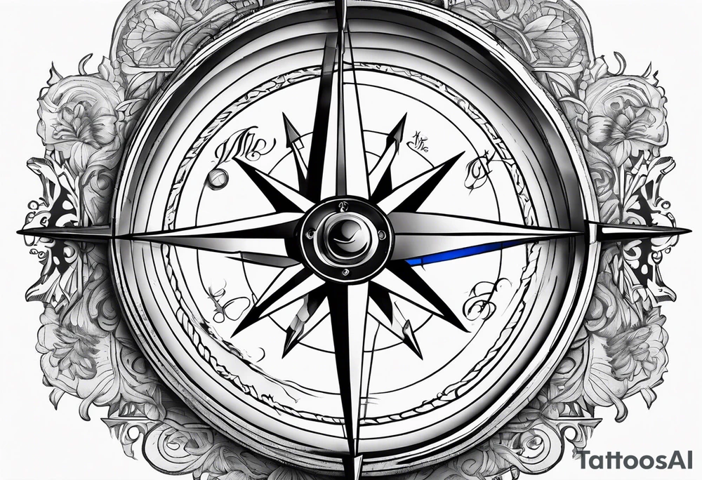 The compass from Captain Jack sparrow from Pirates of the Caribbean movie tattoo idea