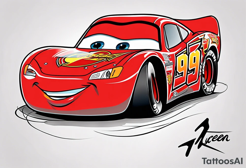 Lightning mcqueen number tattoo idea