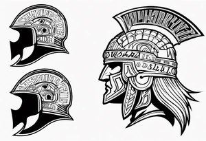 Valhalla  warrior soldier helmet tattoo idea