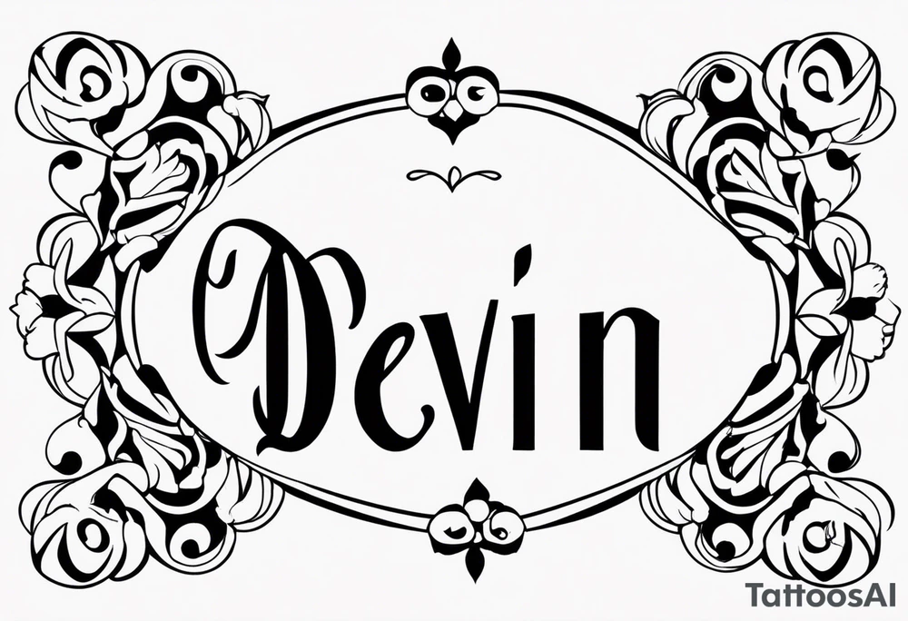 devin name tattoo dainty and feminine tattoo idea