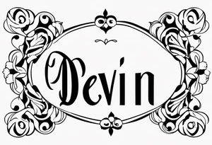 devin name tattoo dainty and feminine tattoo idea