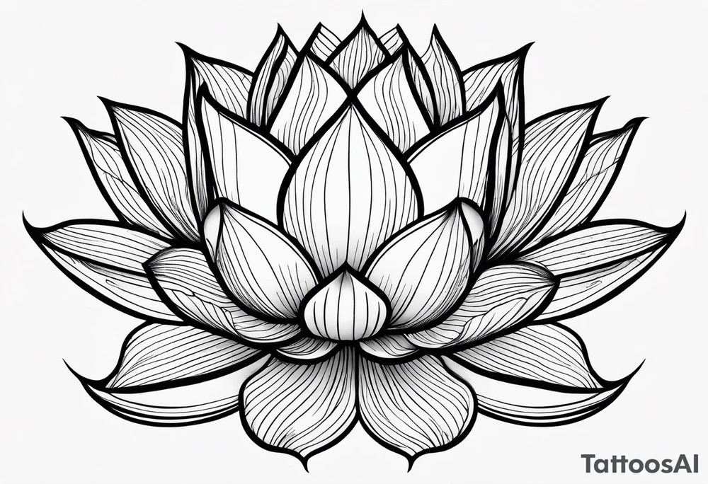 a masculine line drawing of a lotus flower with a yin yang in the flower tattoo idea