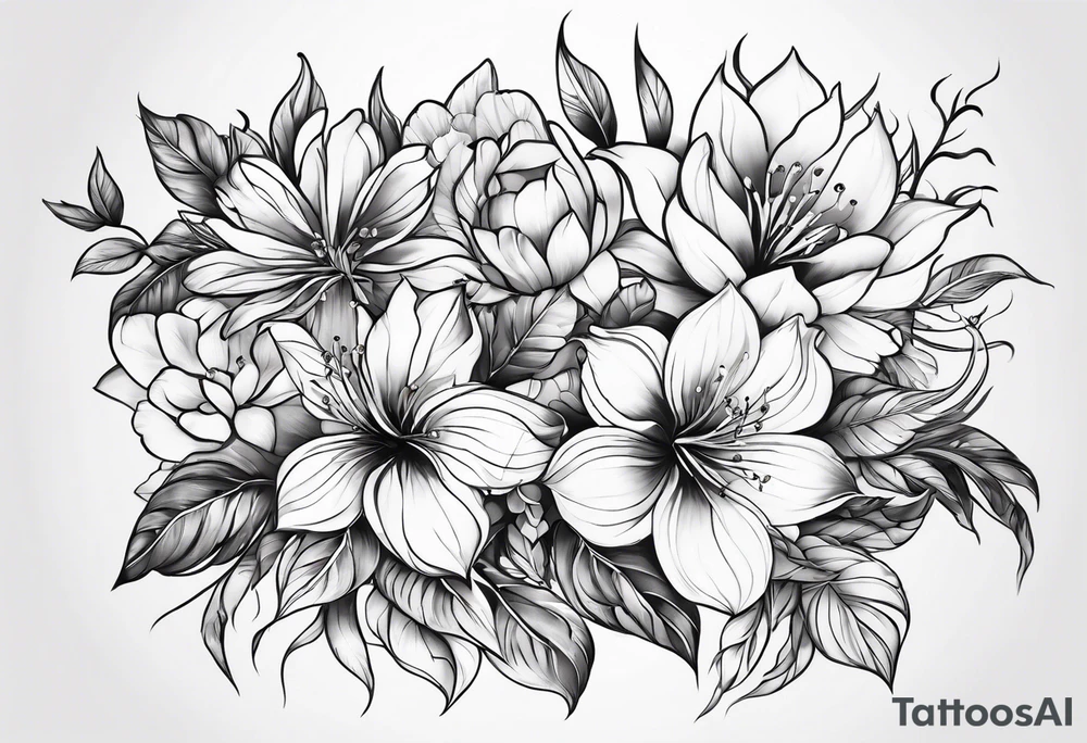 Flowers and plants tattoo idea