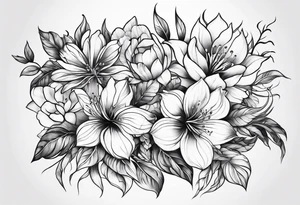 Flowers and plants tattoo idea