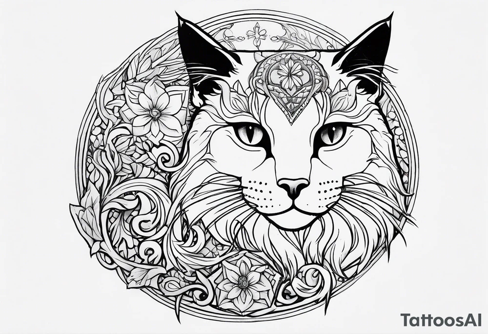 Nordic crescent 2 cat tattoo tattoo idea