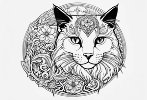Nordic crescent 2 cat tattoo tattoo idea