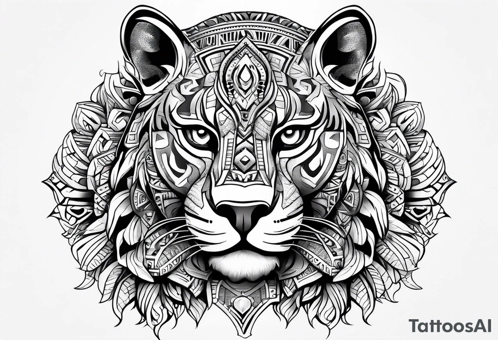 aztec jaguar tribal full body tattoo idea