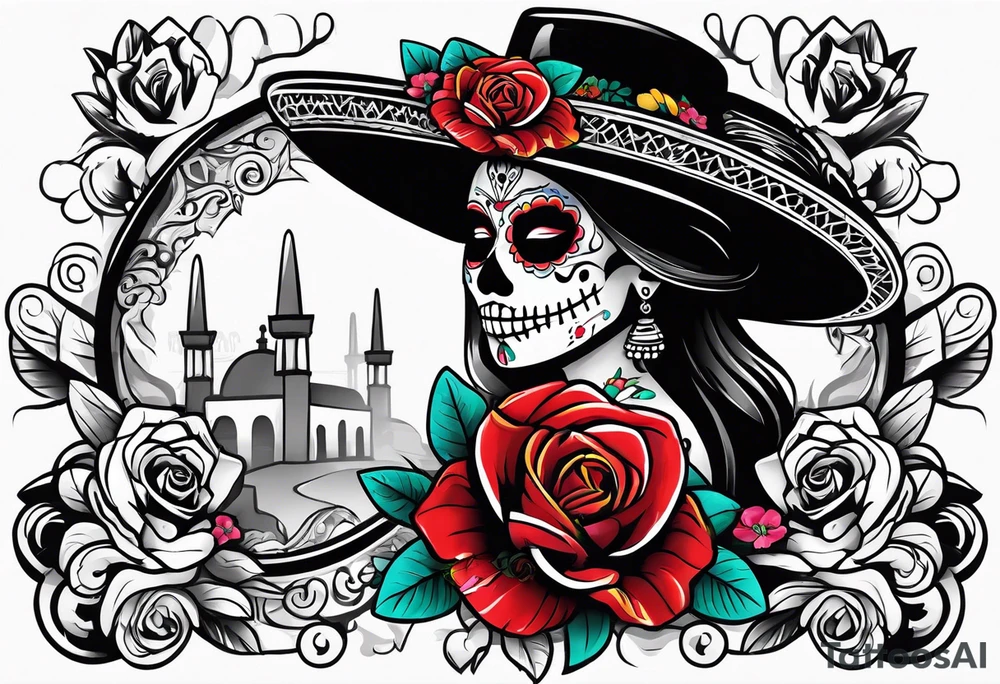 Mexico day of dead tattoo idea